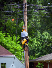 Climbing Down Telephone Pole