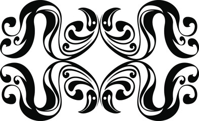 Vector Design of Black Leaf Ornaments with Nature Theme