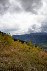 Colorful meadow fields on top of Nares Mountain during fall season. Located in Carcross, near Whitehorse, Yukon, Canada.