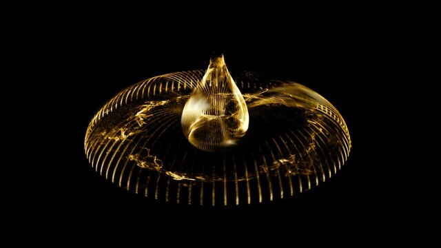 Glowing Fiery Sci-fi Gate Or Portal. Time Travel, Outer Space, with alpha matte, loop