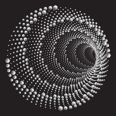 Dotted Halftone Vector Spiral Color Pattern or Texture with hexagones