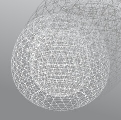 Abstract mesh volume surface. Stylized image of openwork vase