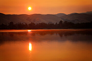 Sunrise 4 over Lake Elizabeth during California fires 2020