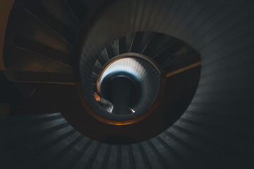spiral staircase in a lighthouse