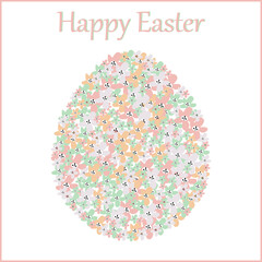 Happy Easter colorful holiday card, floral illustration card, vector