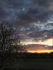 Fototapeta premium sunset over the river