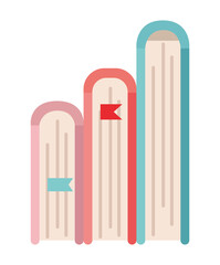 Isolated education books vector design
