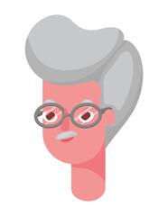 Senior man cartoon head vector design