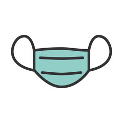 coronavirus covid19 diagnostics research, medical mask protection prevention line and fill