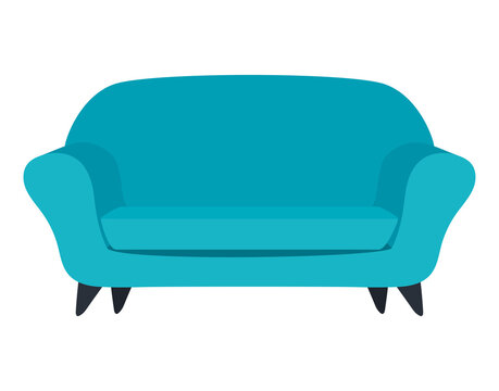 Isolated Blue Couch Vector Design