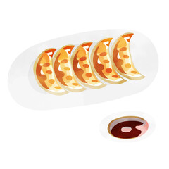 水彩タッチの餃子