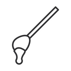 coronavirus covid19 diagnostics research, medical swab with saliva sample line icon design