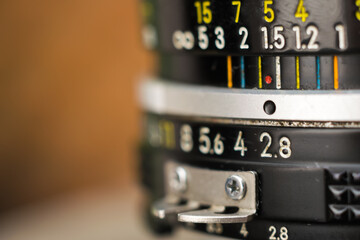 Macro of F 2.8 lens retro