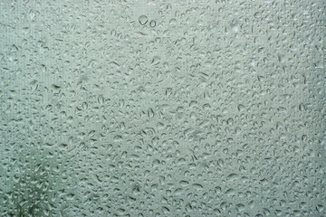 Set of water drops on glass