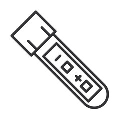 coronavirus diagnostics research, rapid test for covid-19, negatif or positif result line icon design