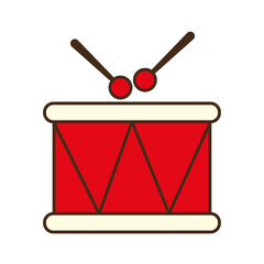drum instrument line and fill style icon vector design
