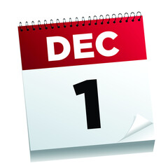 December th on a calendar page - illustrated. 