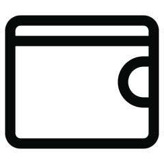 wallet money icon. vector thin line mini icon. Thin line simple outline icons, 24x24px grid. Pixel Perfect. Editable stroke