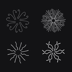 Set of sunbursts, explosion effects, vintage doodles EPS Vector