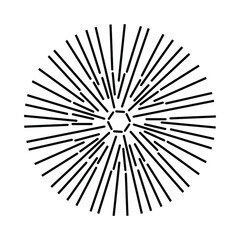 Obraz premium Sunburst, explosion effect, vintage doodles isolated on white background EPS Vector