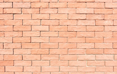 Obraz premium Brick wall background. Consist of red brick material cover on concrete wall for architecture decoration for both interior and exterior building. Also for backdrop, background, texture and wallpaper.
