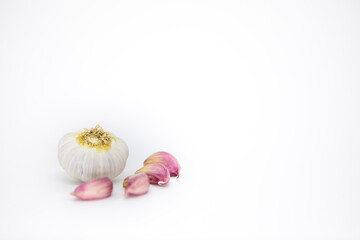 garlic isolated on white