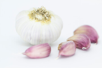 garlic isolated on white