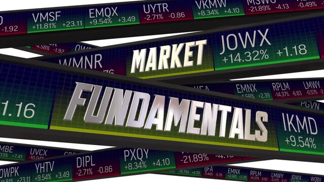 Market Fundamentals Stock Share Values Assessment Evaluation Ticker 3d Animation