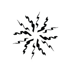 Sunburst, explosion effect, vintage doodle on white background EPS Vector 