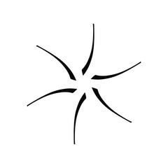 Sunburst, explosion effect, vintage doodle on white background EPS Vector 