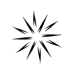 Sunburst, explosion effect, vintage doodle on white background EPS Vector 