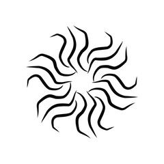 Sunburst, explosion effect, vintage doodle on white background EPS Vector 