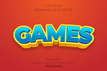 Cartoon Games Editable 3D Text Style Effect Premium