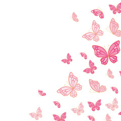 Image of cute pink butterflies vector design printed on Printed Glass Basin Splashbacks