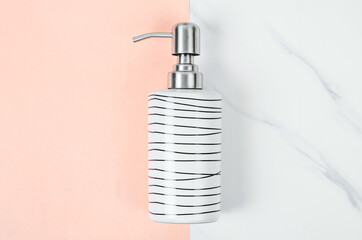 ceramic pump bottle for liquid soap or shampoo.