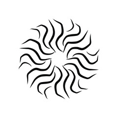 Sunburst, explosion effect, vintage doodle on white background EPS Vector 