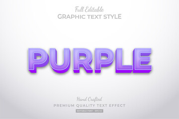 Purple Clean Editable 3D Text Style Effect Premium