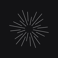 Sunburst, explosion effect, vintage doodle EPS Vector 