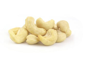 Cashew nuts isolated on white background