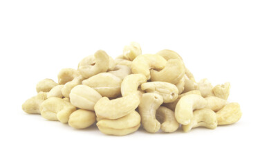 Cashew nuts isolated on white background