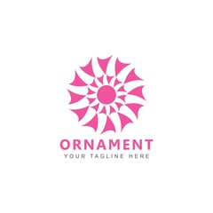 Ornament Pink Logo Design Vector