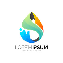 Water drop logo with letter S design combination