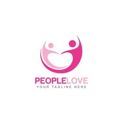 People Love Logo Template Design Vector