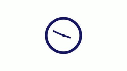 Amazing blue dark 12 hours counting down clock icon on white background,clock icon