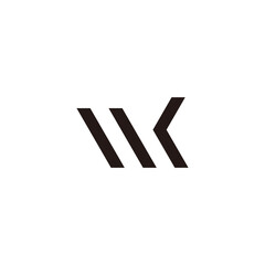 letter mk stripes simple geometric logo vector