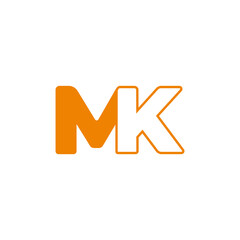 letter mk simple linked geometric logo vector