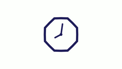 Counting down blue dark clock icon without trick white background,clock icon