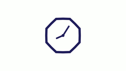 Counting down blue dark clock icon without trick white background,clock icon