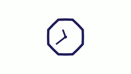 Counting down blue dark clock icon without trick white background,clock icon