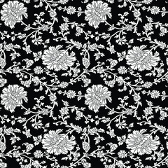 traditional Indian paisley pattern on black background